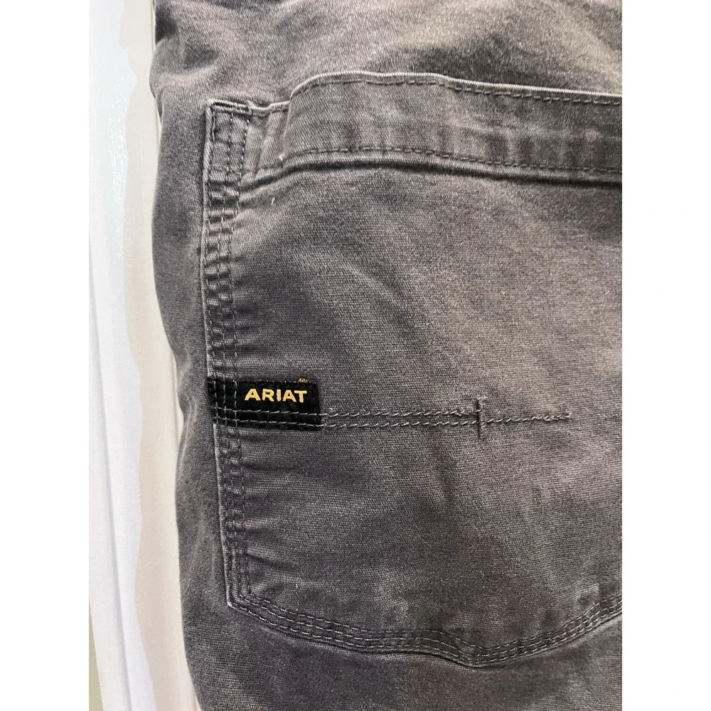 Ariat Rebar M4 Pants Mens 50x32 Gray Relaxed Straight Canvas Carpenter Workwear